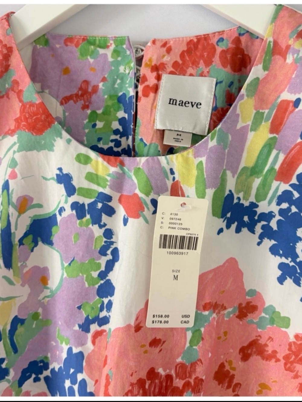 NWT Anthropologie Maeve Sleeveless Double Bubble-Hem Cotton poplin Mini Dress, M - Picture 6 of 13